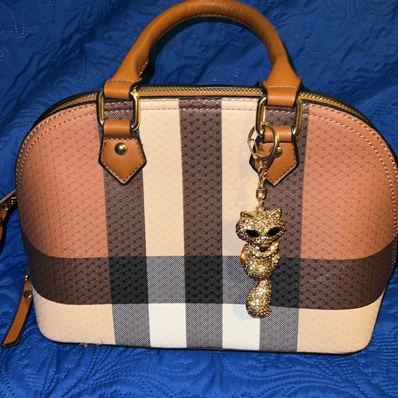 Brown with Cream color Satchel - Picture 2 of 6